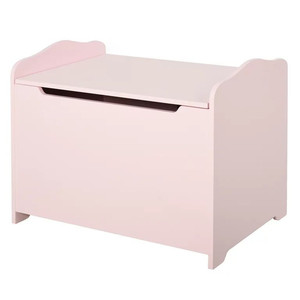 lot 1005 image: CostWay Qaba Kids Wooden Toy Storage Box Organizer Chest w Magnetic Pneumatic Rod, Pink