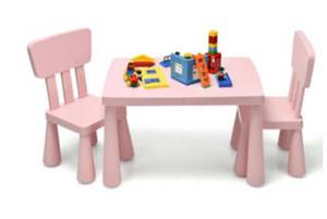 lot 1008 image: BabyJoy Kids Table & 2 Chairs Set Toddler Activity Play Dining Study Desk Baby Gift Pink