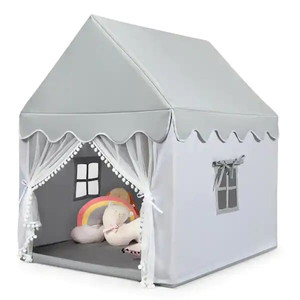 lot 1015 image: CostWay Kids Play Tent Large Playhouse with Mat