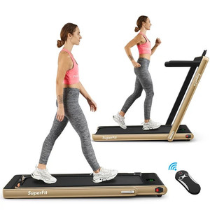 lot 1016 image: CostWay SuperFit 2.25HP 2 in 1 Folding Treadmill WAPP Speaker Remote Control