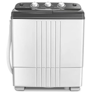 lot 1026 image: CostWay 15 in. 1.4 cu. ft. High-Efficiency 120-Volt Smart Portable Top Load Washing Machine with Steam in White