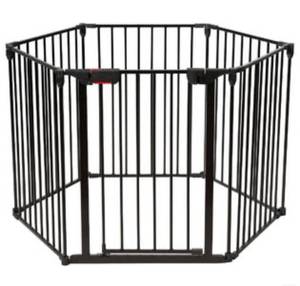 lot 1032 image: Costway 6 Panel Baby Safe Metal Gate Play Yard Pet Fence Barrier Wall-Mount Adjustable