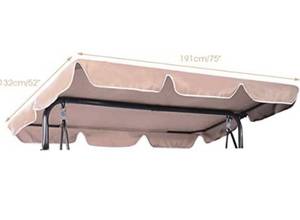 lot 1039 image: CostWay Replacement waterproof upper awning for swing cover for garden, patio, porch, upper cover only, Beige