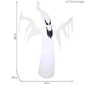 lot 1040 image: Sunnydaze Decor 6.9-ft Lighted Ghost Inflatable