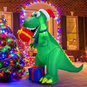 lot 2004 image: Total Tactic 6ft Christmas Inflatable Dinosaur for Indoor & Outdoor
