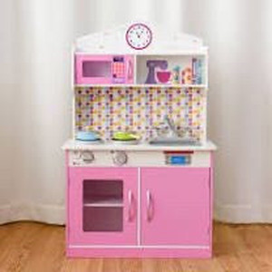 lot 2006 image: Kids Wooden Pretend Cooking Playset Cookware Kitchen Toys