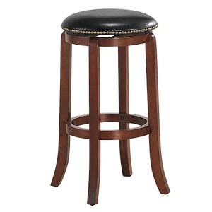 lot 2010 image: Costway Swivel Bar Stool Leather Padded Dining Kitchen Pub Bistro Backless