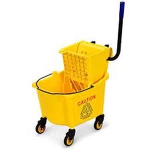 lot 2015 image: Costway Commercial Mop Bucket Side Press Wringer on Wheels 21 Quart Yellow