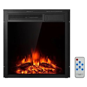 lot 2016 image: Costway Electric Fireplace Insert Freestanding & Recessed Heater Log Flame Remote