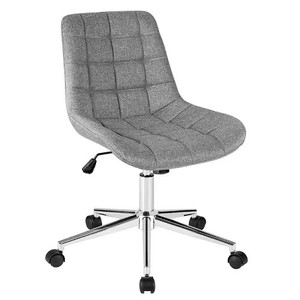 lot 2018 image: Costway Gray Fabric Office Chair Armless Adjustable