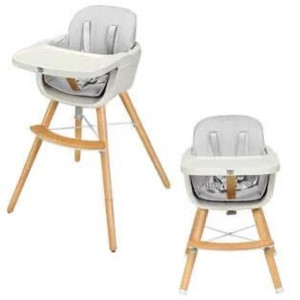 lot 2020 image: 3-In-1 Convertible Wooden Baby High Chair - Beige