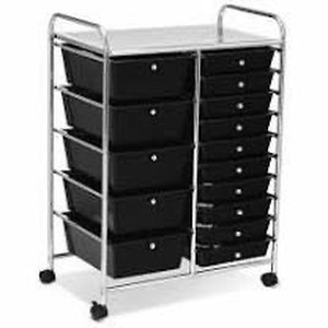 lot 2021 image: Costway 15-Drawer 4-Wheeled Rolling Storage Cart