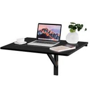 lot 3001 image: Tangula Wall Mounted Table, Folding Wall Mounted Desk Drop Leaf Table, Space Saving Fold Down Floating Desk for Study, Bedroom, Bathroom or Balcony