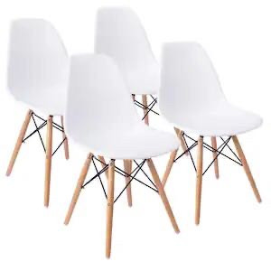 lot 3002 image: White Mini-sized DSW Dining Chair