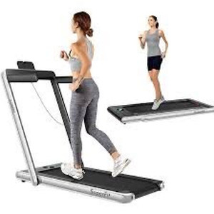 lot 3005 image: 2.25HP 2-in-1 Folding Treadmill with Bluetooth Speaker Remote Control