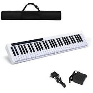 lot 3014 image: 61 Key Digital Piano Portable MIDI Keyboard w Pedal & Bag
