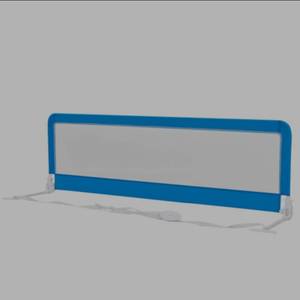 lot 4002 image: 71 Inch Extra Long Swing Down Bed Guardrail With Safety Straps-Blue