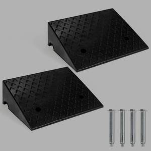 lot 4005 image: Costway 2 PCS 6 Rubber Car Curb Ramps for Vehicle Wheelchair Ramp W 4 Expansion Bolts