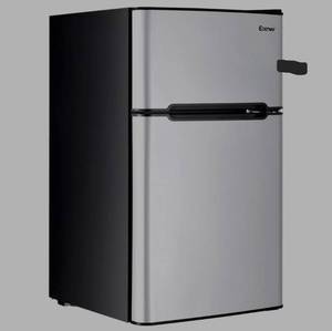 lot 4009 image: Costway Refrigerator Small Freezer Cooler Fridge Compact 3.2 cu ft. Unit