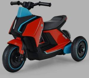lot 4019 image: 6V 3 Wheel Toddler Ride-On Electric Motorcycle with Music Horn-Red