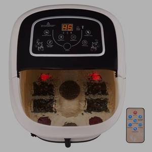 lot 4022 image: All-In-One Foot Spa Bath Massager TemTime Set Heat Vibration W4 Roller