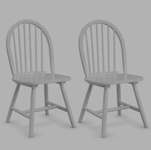 lot 4023 image: Costway Set of 2 Vintage Windsor Dining Side Chair Wood Spindleback Kitchen Room White