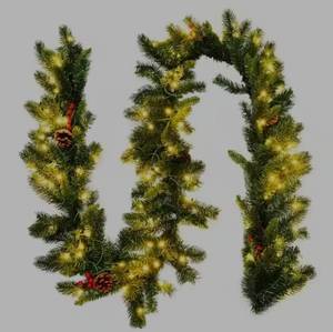 lot 4026 image: 9 ft. Battery Operated Pre-Lit LED Artificial Fall Garland with 100 LED Lights and Timer