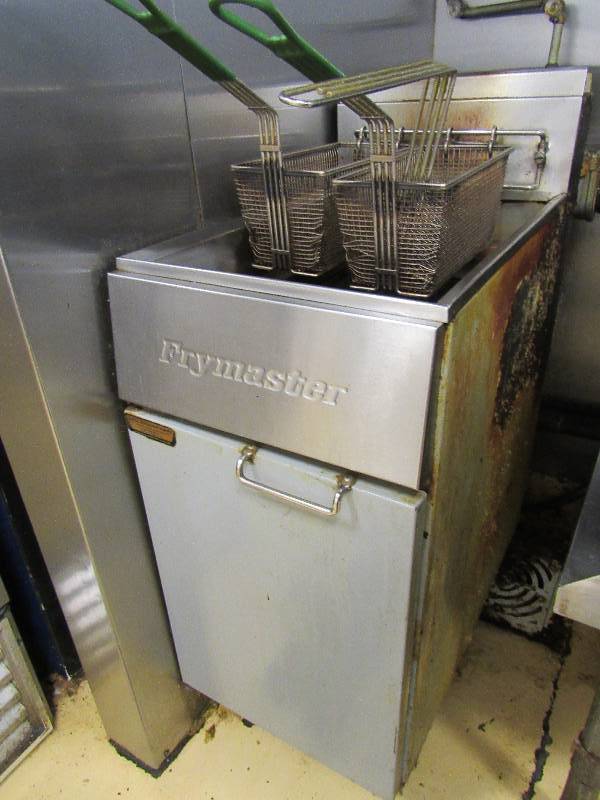 lot 1393 image: Frymaster 45LB Natural Gas Commercial Deep Fryer on Legs