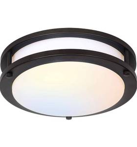 lot 54302 image: 13 inch Flush Mount LED Ceiling Light Fixture, 2700K3000K3500K4000K5000K Adjustable Ceiling Lights, Oil Rubbed Bronze Saturn Dimmable Lighting for Hallway Bathroom Kitchen or Stairwell, ETL Listed