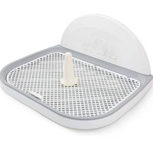 lot 54311 image: HIPIPET Puppy Dog Potty Tray 23.2X17.8X1.9 Puppy Pad Holder with Removable Post and Wall Cover for Cats and Dogs Toilet (White) and