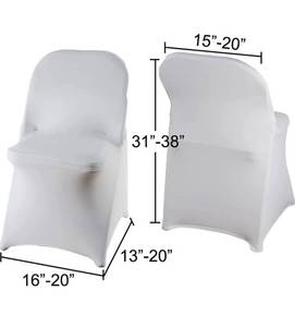 lot 54312 image: White Spandex Folding Chair Covers - 50 PCS Weddding Events Party Decoration Stretch Elastic Chair Covers Good (White, 50)
