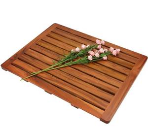 lot 54313 image: retails for 64.99 Utoplike (24x18 Teak Wood Bath Mat, Shower Mat Non Slip for Bathroom, Wooden Floor Mat Square Large for Spa Home or Outdoor