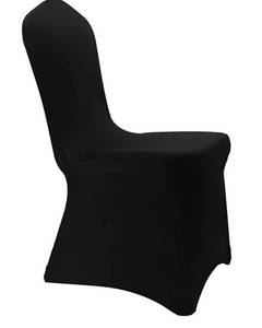 lot 54329 image: WELMATCH Black Stretch Spandex Chair Covers Wedding - 50 PCS Banquet Events Party Universal Dining Decoration Scuba Elastic Chair Covers Good (Black, 50)