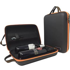 lot 54332 image: Wine Bottle Travel Bag for 2 Bottles of Wine- Shockproof & Waterproof Protective EVA Hard Carrier Tote Case Carrying Shell Pouch