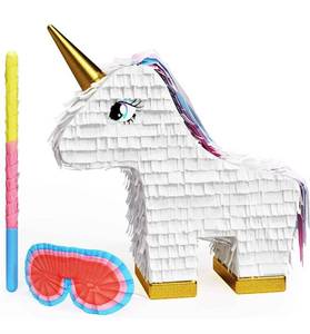 lot 54333 image: Unicorn Pinata Bundle with a Blindfold and Bat �� The REAL Large Sized Pinata For Birthday Parties, Kids Carnival and Related Events �� Perfect Pinata Holds Up to 5 lbs of Candy �� Patent Pending (19 x 16 x 4 Inches)