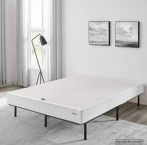 lot 54364 image: retails for 107.00 Amazon Basics Smart Box Spring Bed Base, 5-Inch Mattress Foundation - Full Size, Tool-Free Easy Assembly