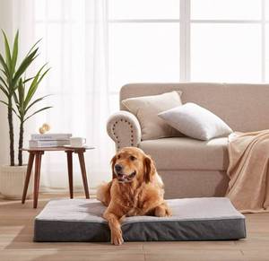 lot 54372 image: PET Dog Bed for Extra Large Dog, Cooling Big Dog Bed for Crate,Washable XL Dog Bed with Memory Foam&Removable Washable Cover&Waterproof Lining,XXL-50inch,115Lbs