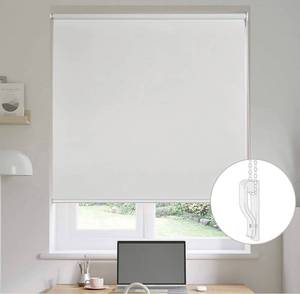 lot 54400 image: CUCRAF Roller Shades for Windows, 100% Blackout Roller Window Shades for Home, Thermal Insulated Roller Blinds for Doors Bedroom Office, Sun Blocking, Easy to Install, Off White, 35 W x 75 H