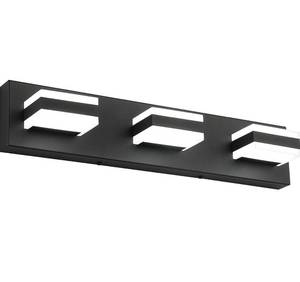 lot 54403 image: SOLFART Black 3 Light Modern LED Vanity Lights Over Mirror for Bathroom Modern Lighting Fixtures S8568-ND