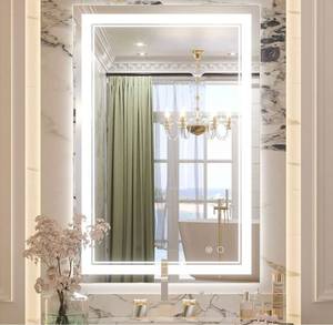 lot 54417 image: Retail $180 Keonjinn LED Mirror for Bathroom, 36 x 24 Inch Bathroom Vanity Mirror with Lights, Anti-Fog Wall Mounted Lighted Mirror Dimmable Brightness Front Light Makeup Mirror, IP54 (Vertical or Horizontal)