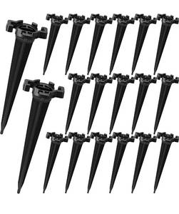 lot 54429 image: 4.5 Inch Christmas Light Stake for C7 C9 Christmas Lights Outdoor Universal Plastic Light Stakes Holiday Light Stake for Christmas Decorations Garden Path Lights (Black, 600 Pieces)