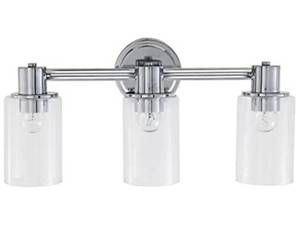 lot 54442 image: ALAISLYC W115G3 3-Light Vanity Lights for Bathroom Fixture, 19 L, Chrome ,Clear Glass Shade (3-Light)