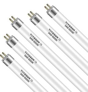 lot 54451 image: VIVOSUN T5 Grow Light Bulbs 54W 6500K HO Fluorescent Tubes Light Bulbs, Cool White T5 Bulb for 46 Inches T5 Light Fixtures, T5 Grow Lights for Indoor Plants, Pack of 5