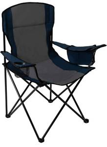 lot 54455 image: Pacific Pass Quad Camp Chair w Built-In Cooler and Cup Holder, Includes Carry Bag - NavyGray