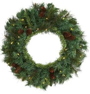 lot 54456 image: Floral Hoop Wreath - Artificial Lambs Ear Peony Farmhouse Wreath - Bring Spring To Your Nursery Wall Decor, Wedding, Home Decor, or Front Door Wreath