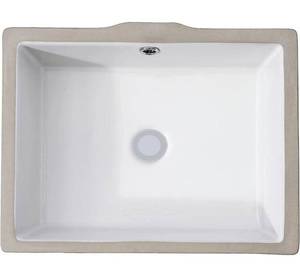 lot 54460 image: AMASHEN 14.6 x 11 Undermount Bathroom Sink White Rectangular Porcelain Ceramic Vanity Basin with Overflow