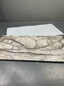 lot 54471 image: POPPAP Wall Panels Peel and Stick Wall Tiles Flexible Marble Stone Texture Decor Wall Tile for Bathroom, Kitchen Backsplash Wall Covering, Oil and Water Resistant 23.6X11.8inch, 6Panels