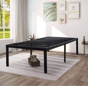 lot 54485 image: AMSEJOPS Heavy Duty Queen Bed Frame, 16 Inches Tall Metal Platform Bedframe with Maximum Storage, No Box Spring Needed, Noise-Free, Easy Assembly, 3500lbs Steel Slat Support