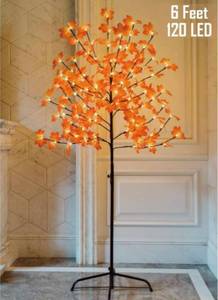 lot 54514 image: Twinkle Star Lighted Maple Tree, 6 Feet 120 LED Artificial Tree with Lights for Thanksgiving Harvest Fall Festival Home Party Decoration