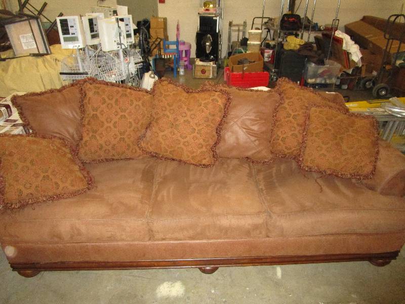 lot 253 image: Micro Suede Oversized Couch